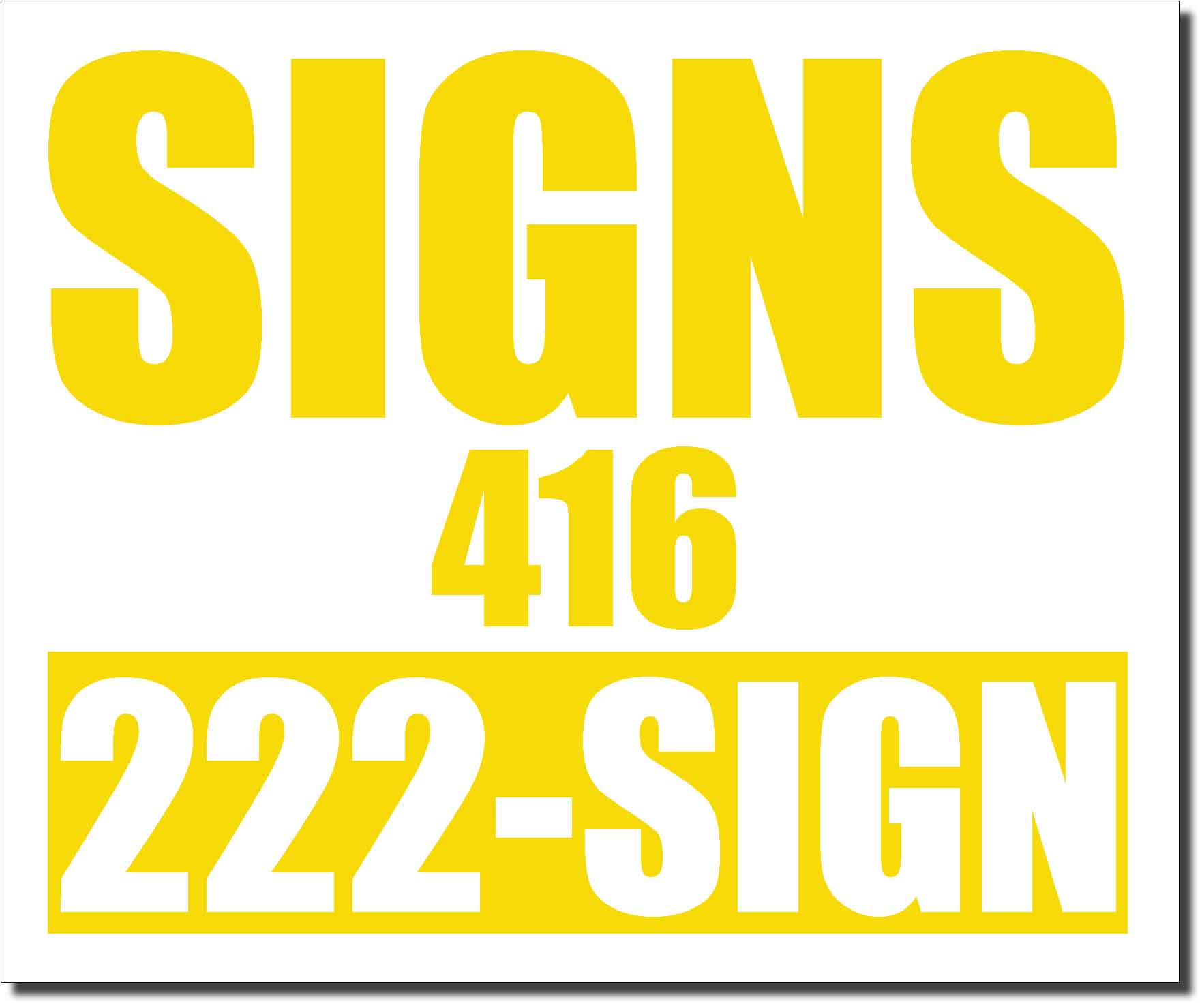 24x20 Renegade Satin Lemon Yellow 012C Color Lawn Bag Signs Print Colour